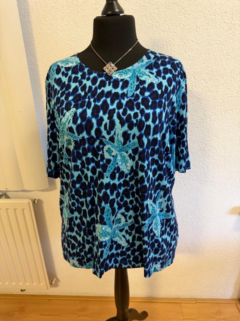 Gerry Weber shirt met bloemenpatroon en pailletjes maat 48, Kleding | Dames, Grote Maten, Ophalen of Verzenden, Zo goed als nieuw