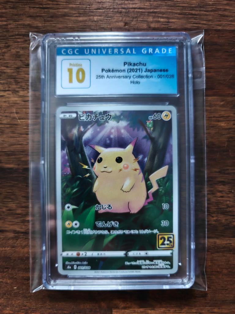 Pikachu Pokémon CGC 10 Pristine Japan 25th Anniversary Holo, Ophalen of Verzenden, Nieuw, Losse kaart, Foil