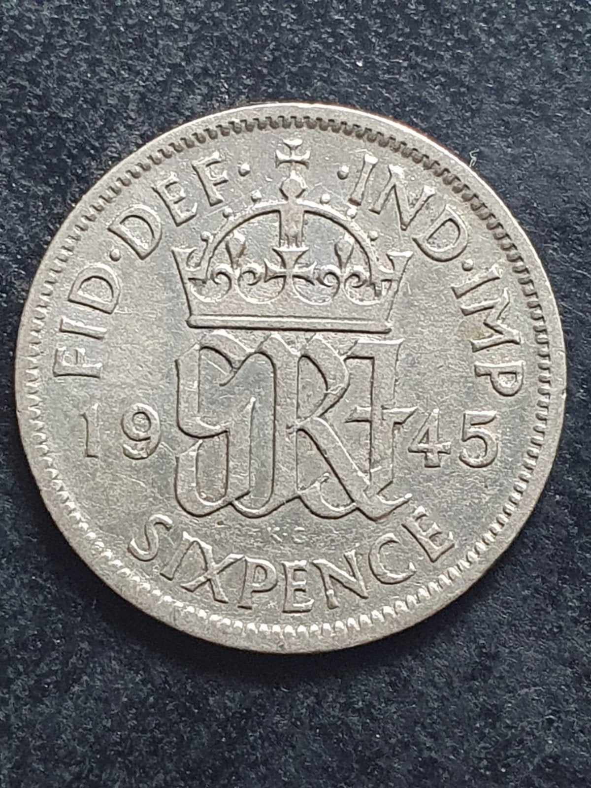 Zilveren 6 pence munt uit 1945 Engeland., Ophalen of Verzenden, Overige landen, Losse munt, Zilver