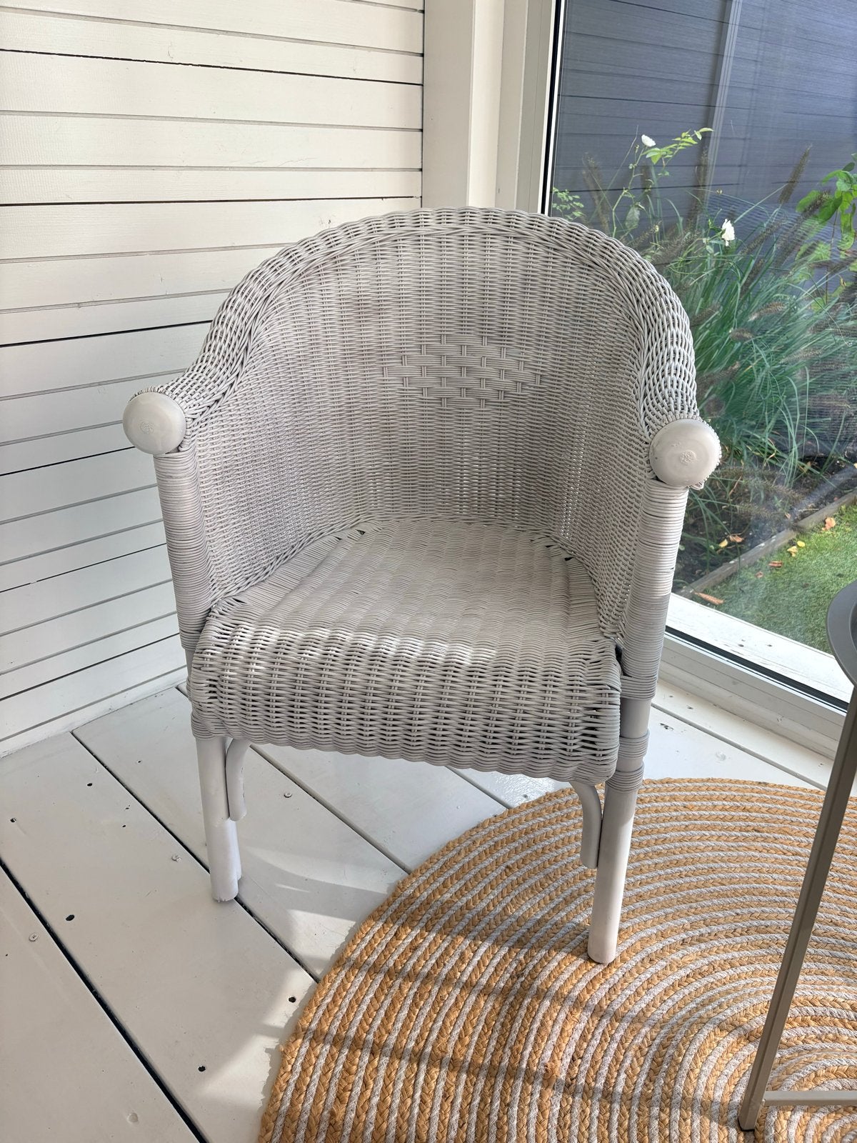 Witte rotan stoel, Ophalen, Gebruikt, Wit, Riet of Rotan