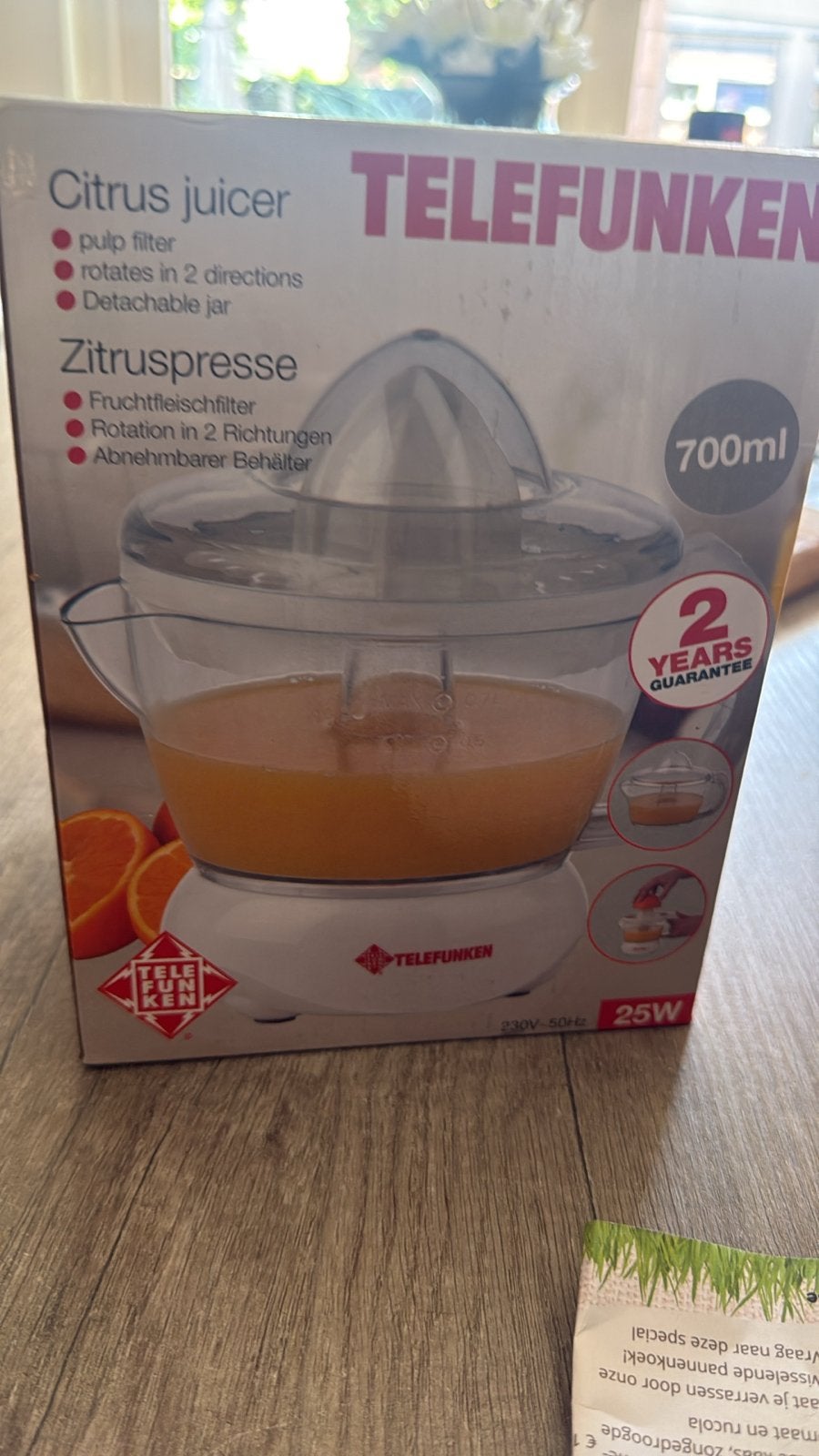 Telefunken Citruspers - Nieuw in doos, 700ml, 25W, Ophalen of Verzenden, Nieuw