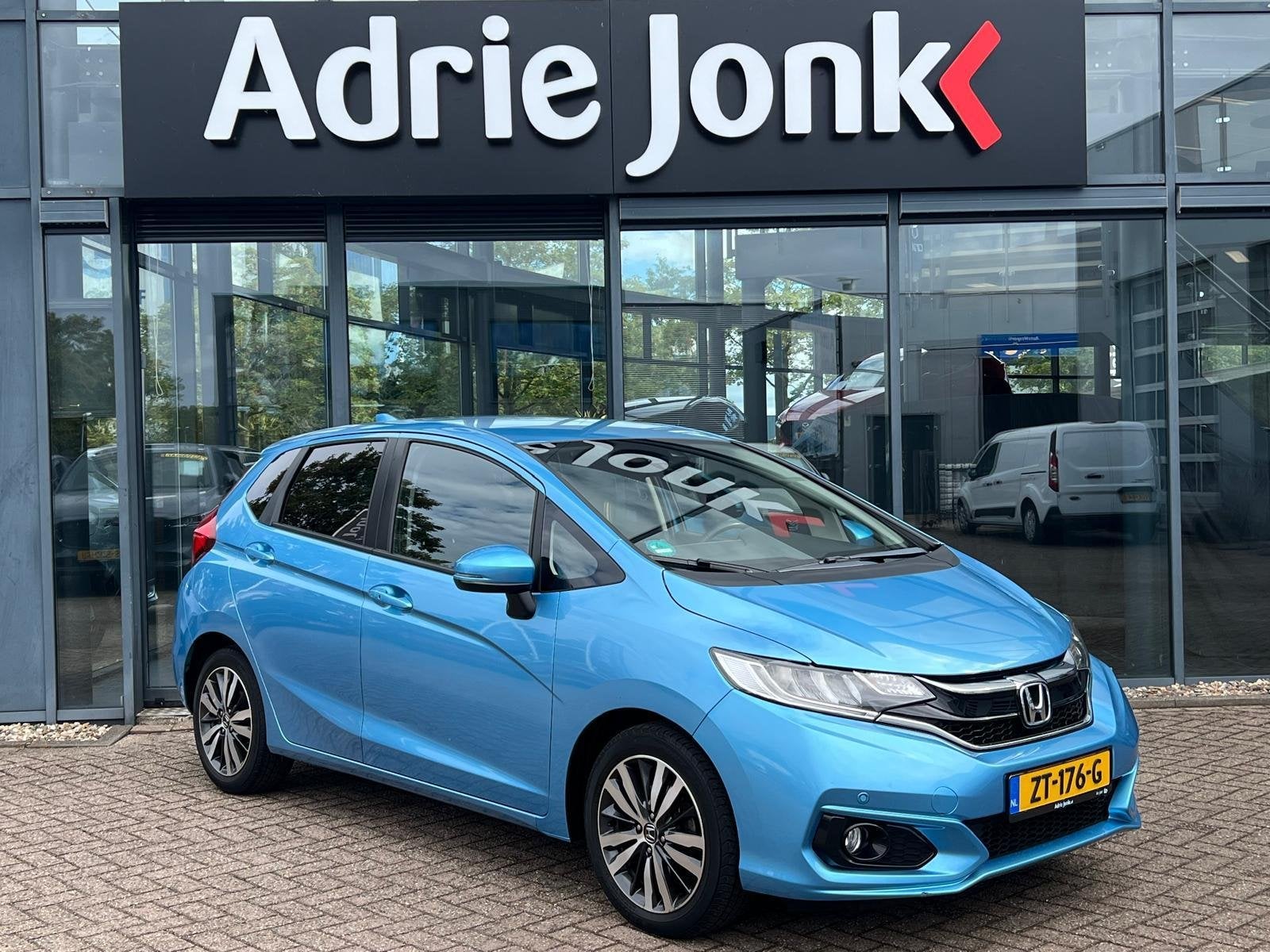 Honda Jazz 1.3 i-VTEC Elegance | AUTOMAAT | NAVIGATIE | 1E E, Auto's, Gebruikt, Euro 6, 4 cilinders, Blauw