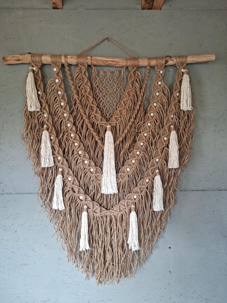 Nieuwe handgemaakte macrame wandkleed jute, Ophalen of Verzenden, Nieuw