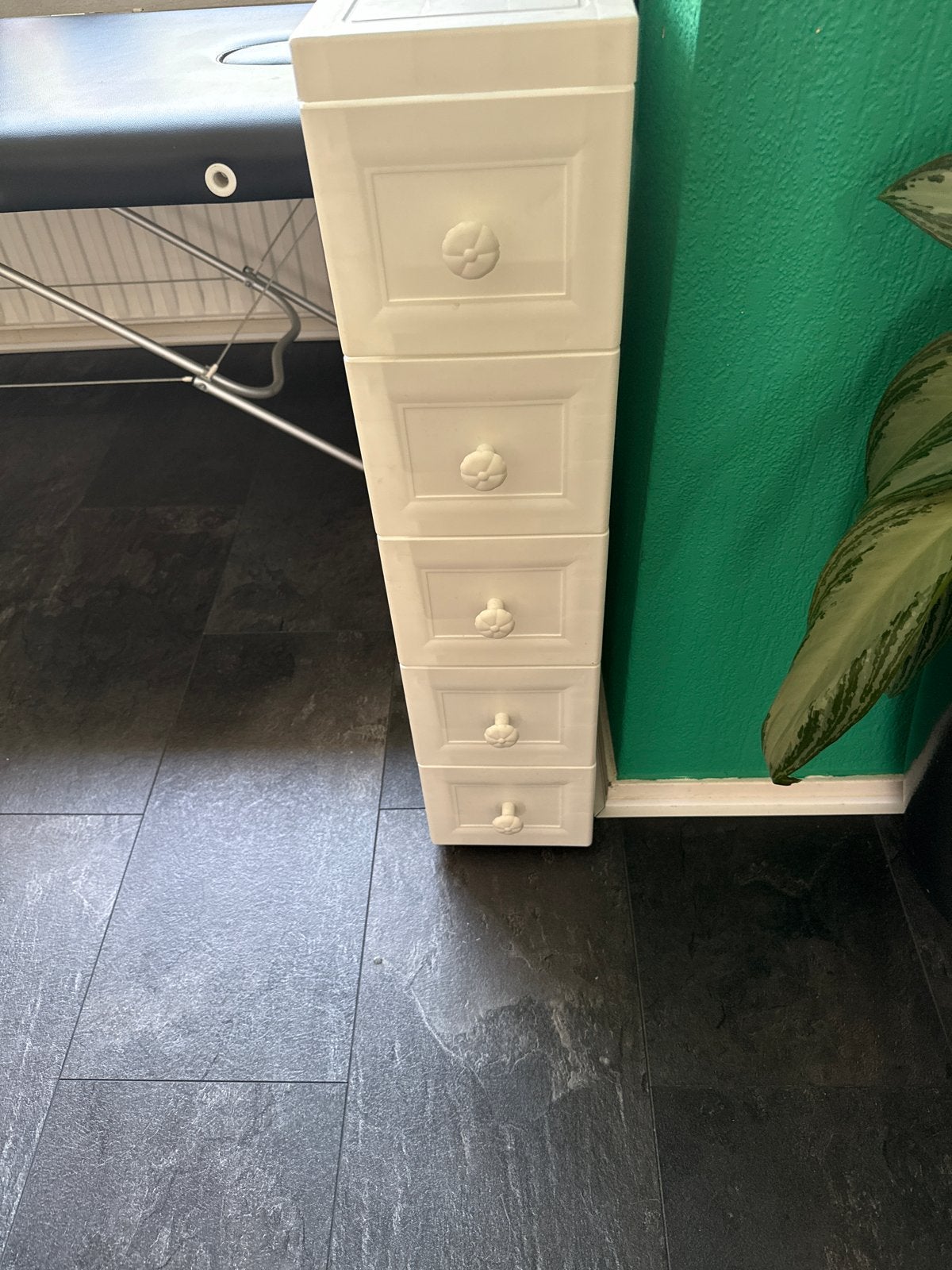 Witte ladekast met 5 laden, Gebruikt, 5 laden of meer, 100 tot 150 cm, Ophalen of Verzenden