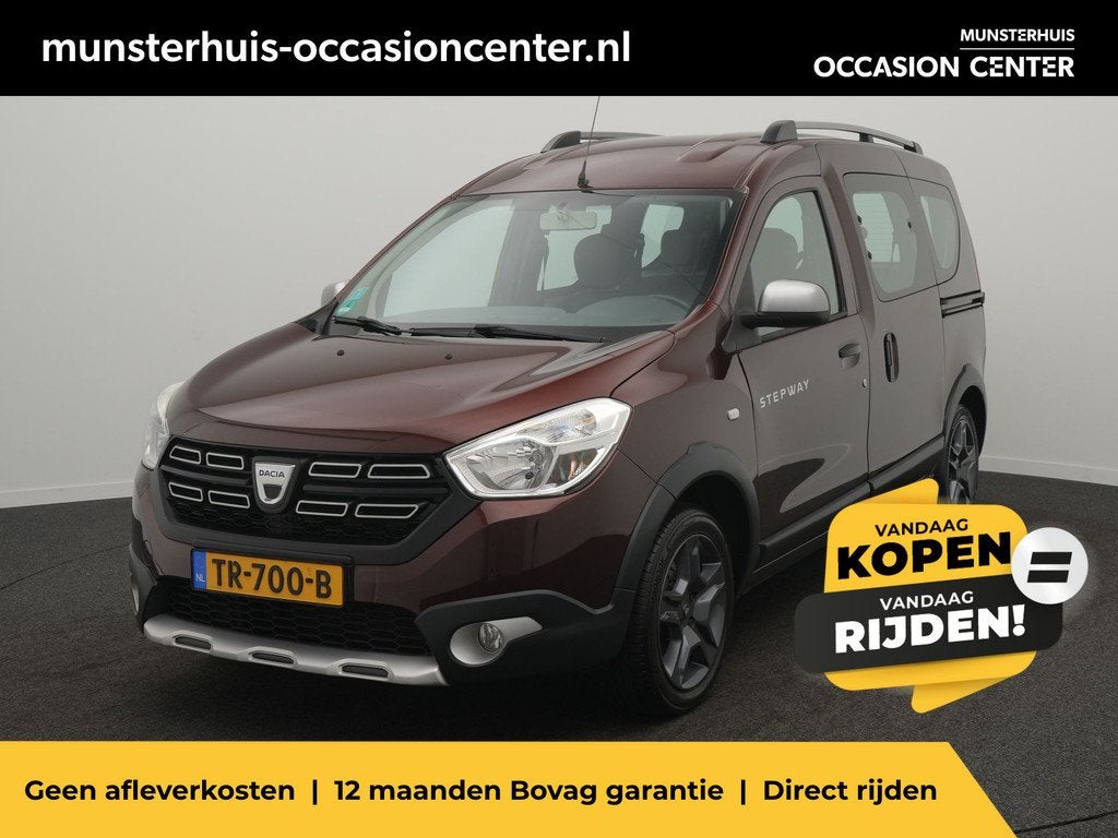 Dacia Dokker TCe 115 Stepway - RIJKLAARPRIJS - Achteruitrijc, Auto's, Dacia, Voorwielaandrijving, 12 maanden, Stof, Gebruikt