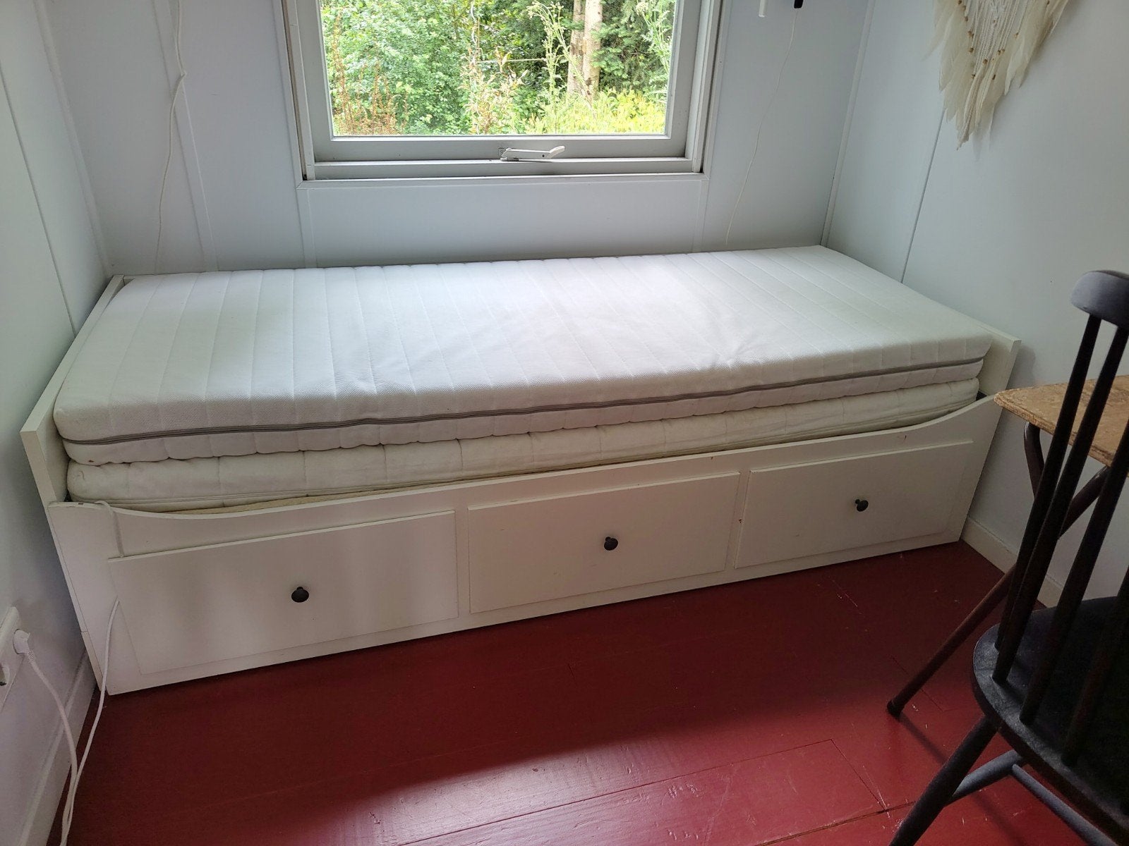Ikea bedbank - uitschuifbaar bed, Ophalen, Gebruikt, Eenpersoons, 80 cm