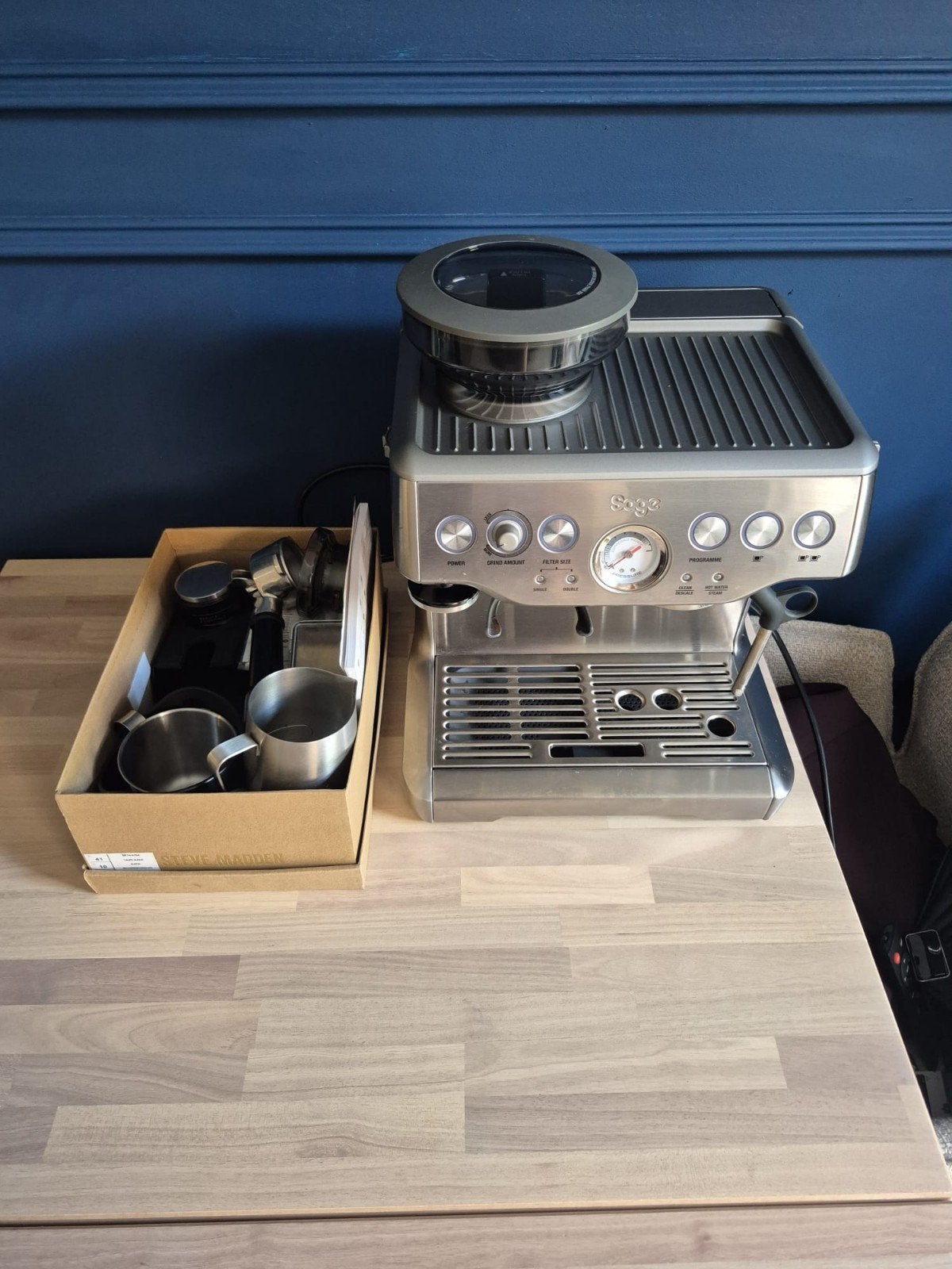 Sage Barista Express Espressomachine - Zo goed als nieuw, Ophalen, Espresso apparaat, Sage, Zo goed als nieuw