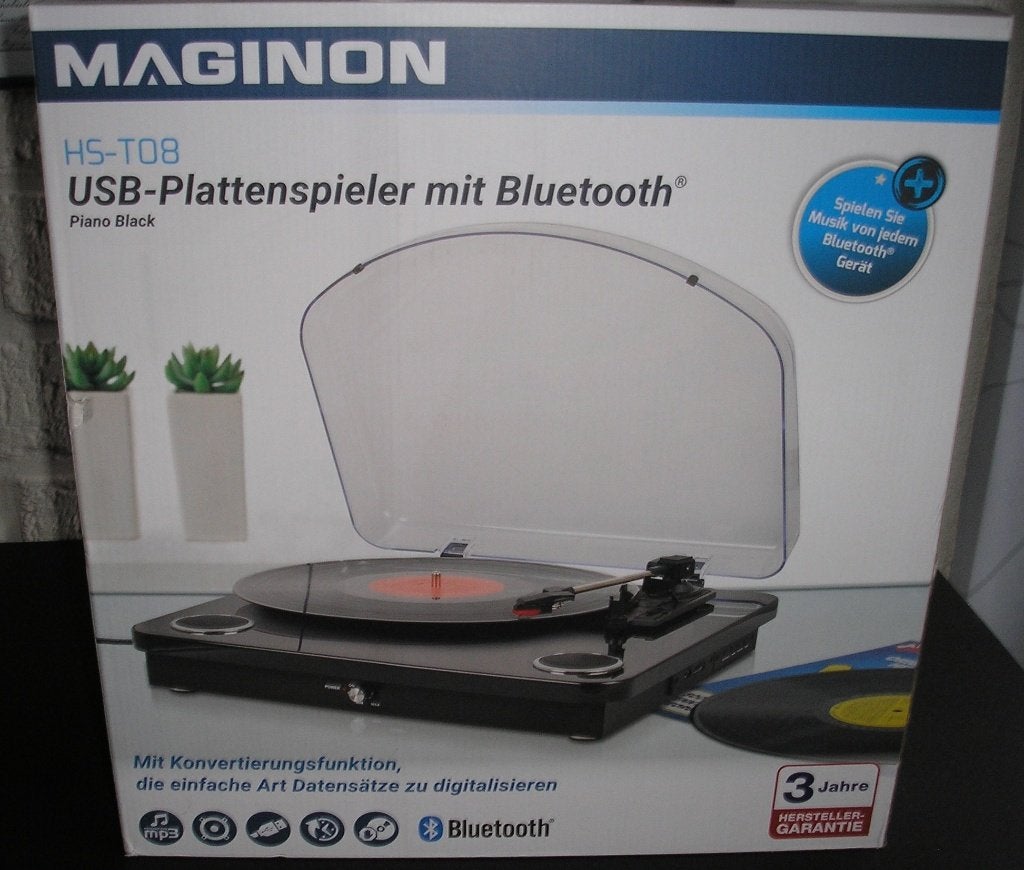 Maginon platenspeler met Bluetooth, nieuw in verpakking, Overige merken, Nieuw, Ophalen of Verzenden, USB-aansluiting