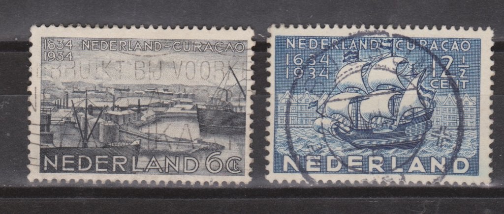 NEDERLAND 267 - 268 Curacao ; jaren 1928 t/m 1940 10% CW, Ophalen of Verzenden, T/m 1940, Gestempeld