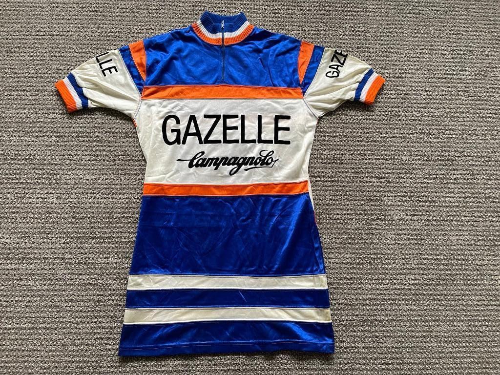 vintage Gazelle Campagnolo baan wielershirt, Verzenden, Zo goed als nieuw, Bovenkleding