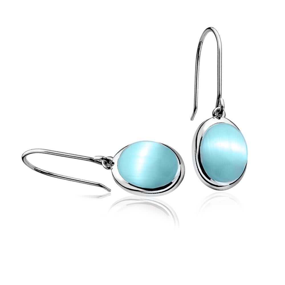 Zinzi zilver 925 oorhangers oorbellen Turquoise kattenoog, Sieraden, Tassen en Uiterlijk, Oorbellen, Hangers, Nieuw, Ophalen of Verzenden