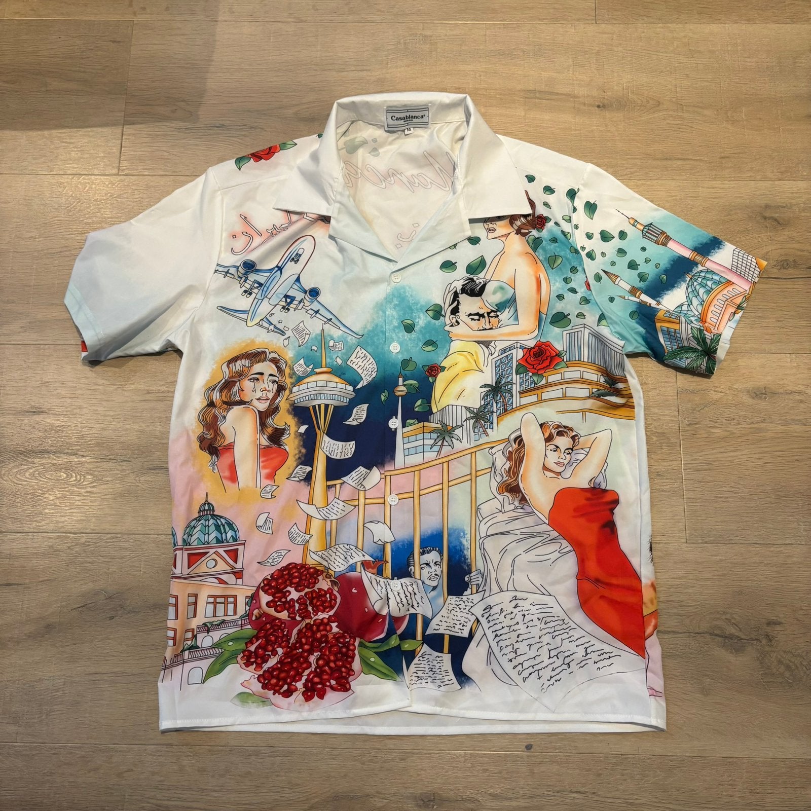 Casablanca Shirt Wit Met Patroon, Ophalen of Verzenden, Zo goed als nieuw, Maat 48/50 (M), Wit