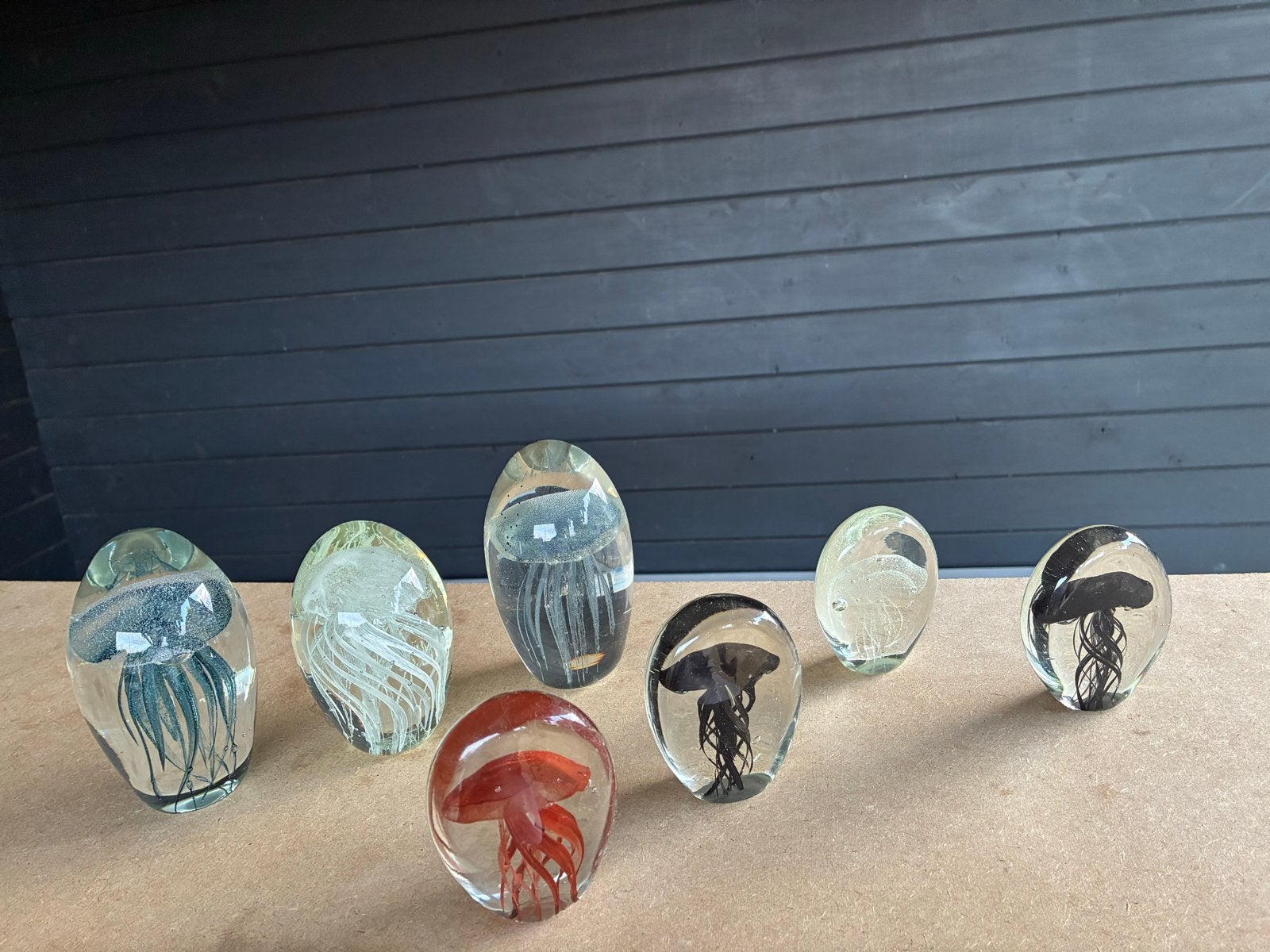 7 Glazen Kwallen Decoraties Jellyfish presse-papier, Verzamelen, Beelden en Beeldjes, Ophalen of Verzenden