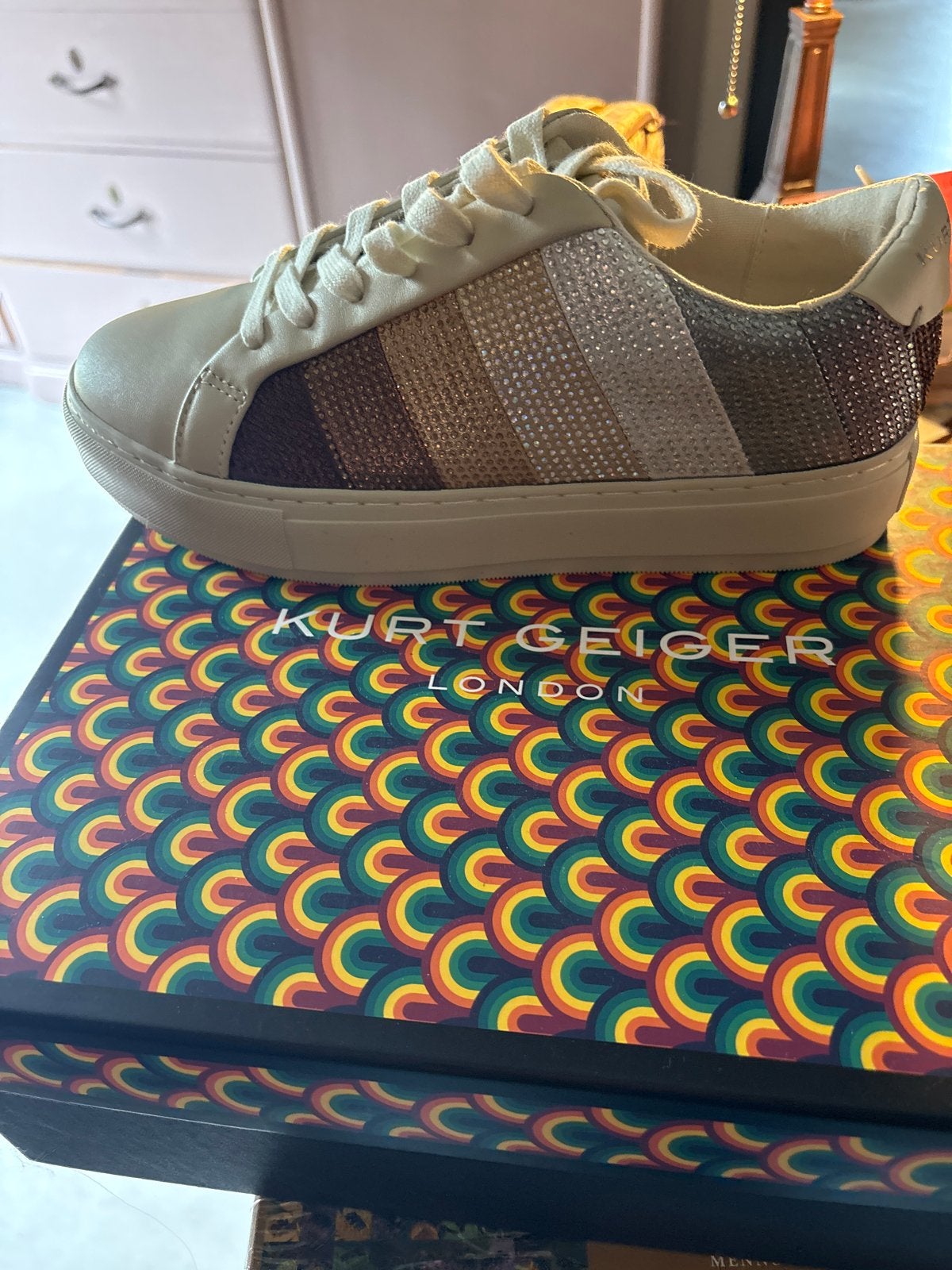 Kurt Geiger London Sneakers met Glitterdetails mt 39/40, Ophalen of Verzenden, Nieuw, Overige kleuren, Sneakers of Gympen