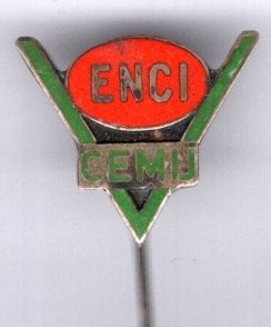 Enci Cemij e,ail op zilverkl beton speldje ( U_127), Verzenden, Zo goed als nieuw, Merk, Speldje of Pin
