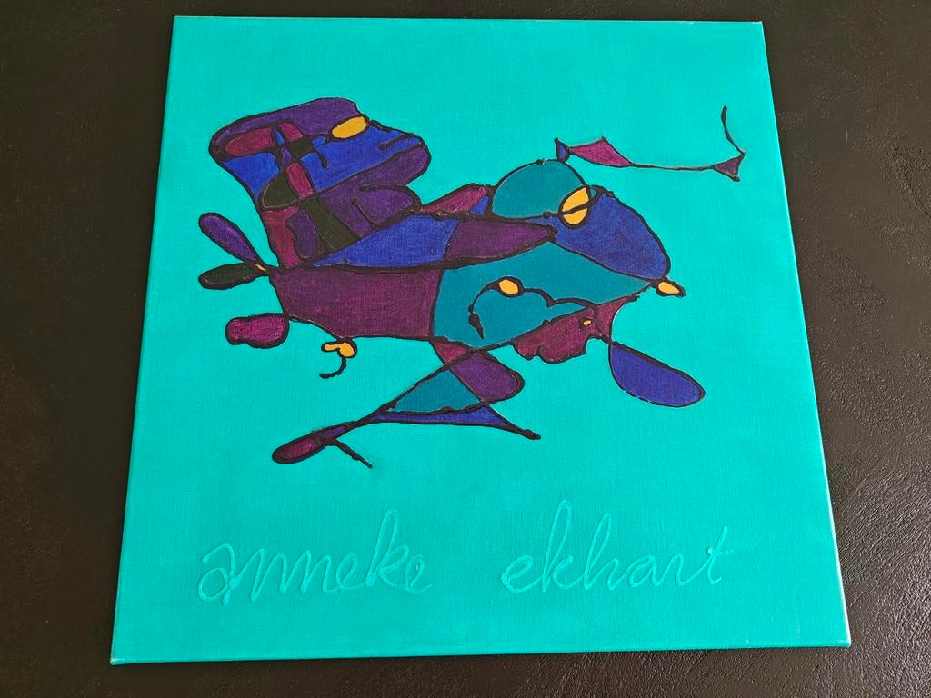 Abstract Schilderij 'Vogel' door Anneke Ekhart, Ophalen of Verzenden