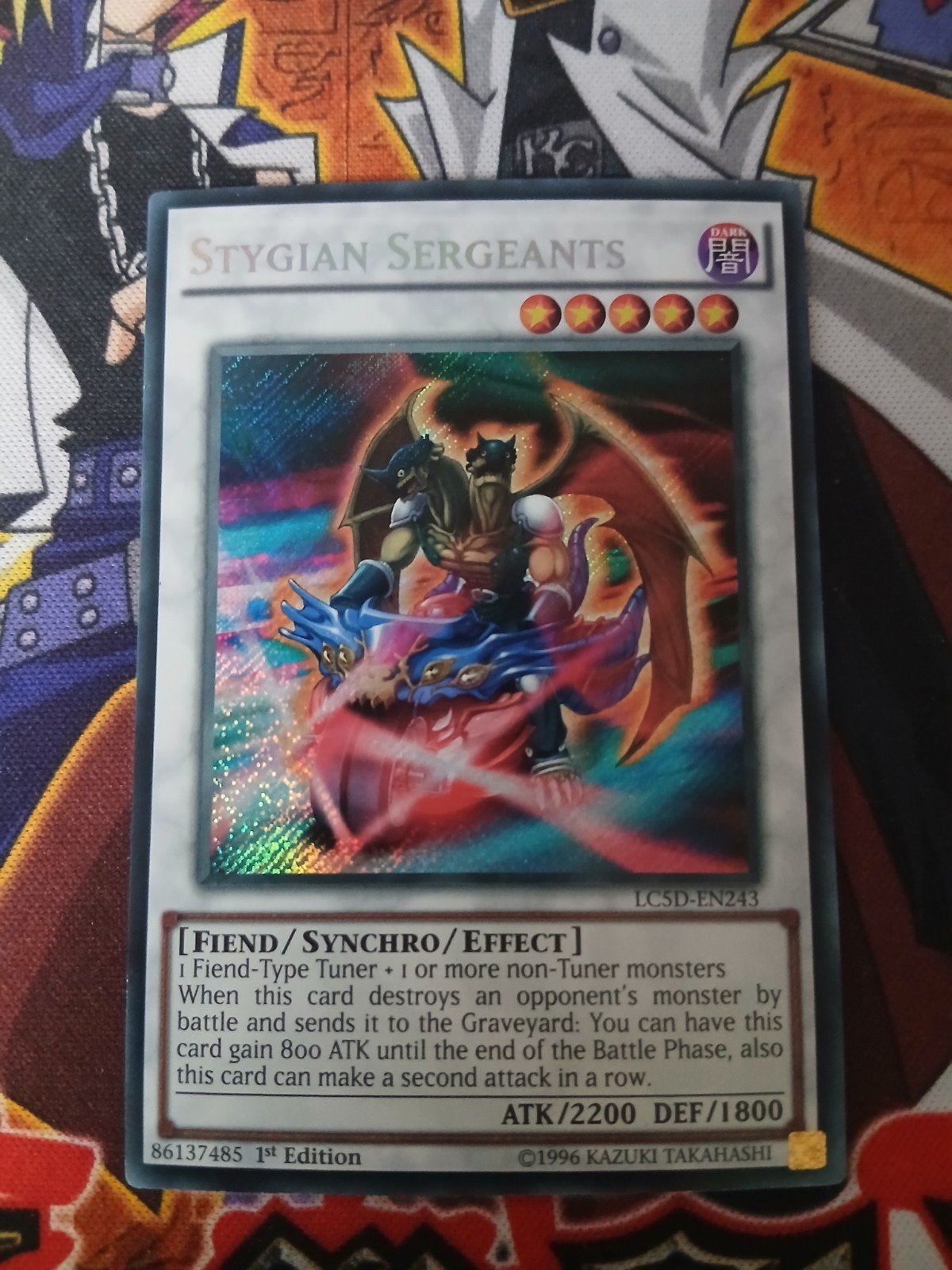 Stygian Sergeants - Secret Rare LC5D - Yu-Gi-Oh, Hobby en Vrije tijd, Verzamelkaartspellen | Yu-gi-Oh!, Ophalen of Verzenden, Zo goed als nieuw