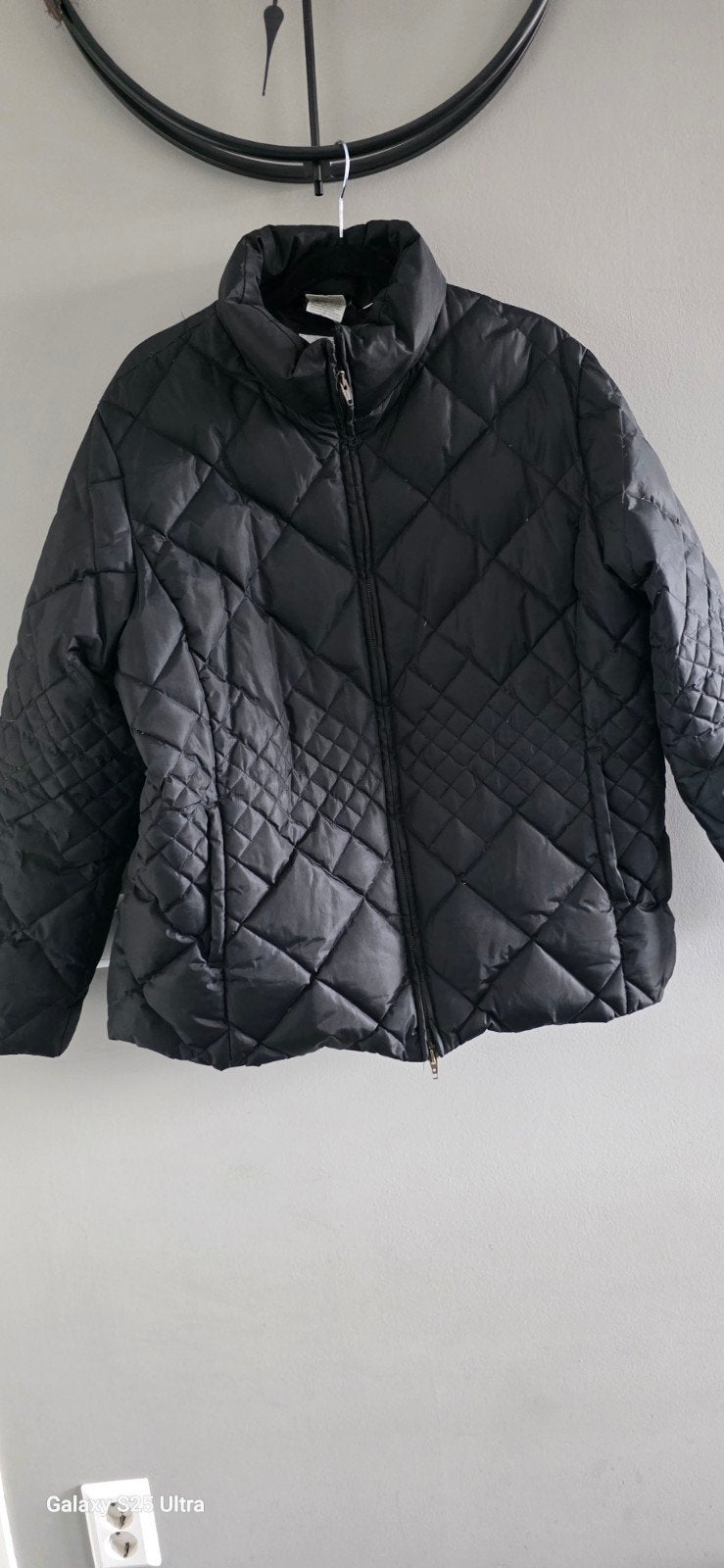 Mooie matte gewatteerde jas - Zwart, Zwart, Maat 46/48 (XL) of groter, Ophalen of Verzenden, Zo goed als nieuw