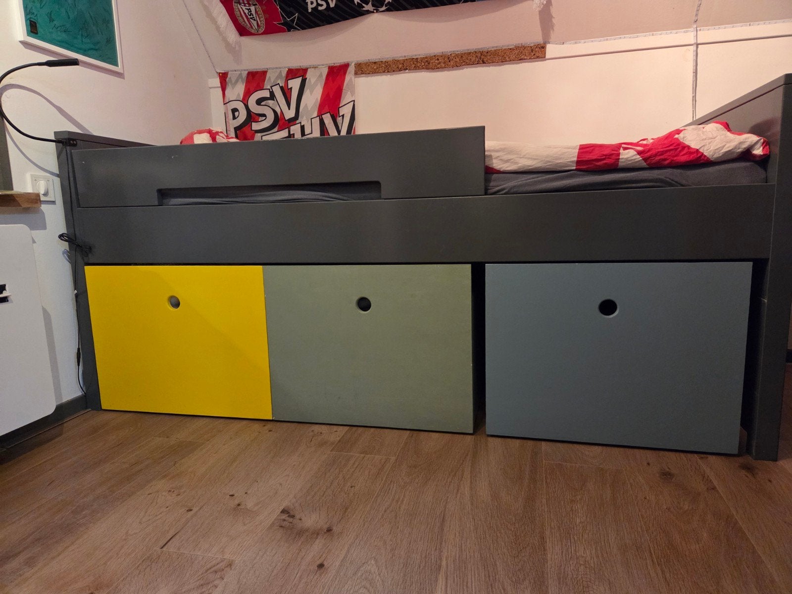 Halfhoogslaper Bopita met lades en trapje, Ophalen, Gebruikt, 90 cm, Eenpersoons