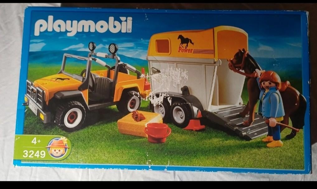 Playmobil Jeep met paardentrailer 3249, Kinderen en Baby's, Speelgoed | Playmobil, Ophalen of Verzenden, Zo goed als nieuw, Complete set