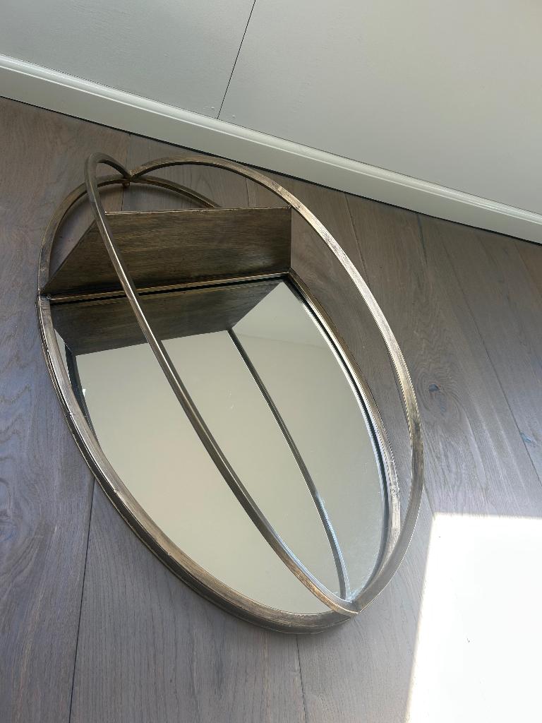 Goud / brons kleurige spiegel, Huis en Inrichting, Woonaccessoires | Spiegels, Ophalen, Minder dan 50 cm, Zo goed als nieuw, Minder dan 100 cm