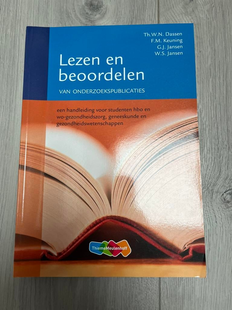 Lezen en beoordelen van onderzoekspublicaties, Th.W.N. Dassen; W.S. Jansen; F.M: Keuning; G.J: Jansen, Ophalen of Verzenden, Zo goed als nieuw