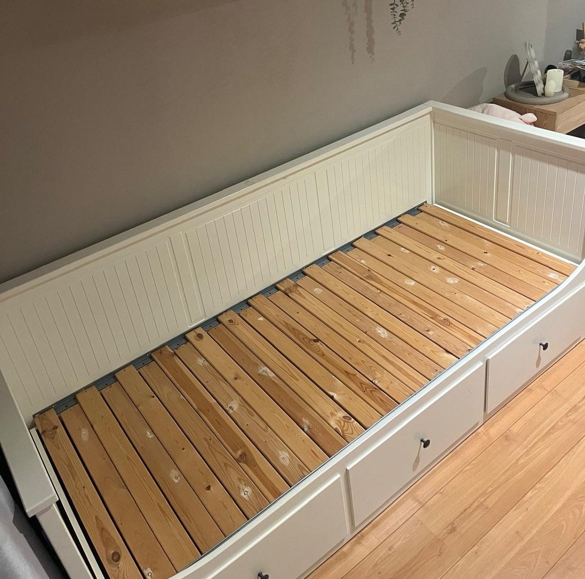 IKEA Hemnes bedbank met 3 lades - Wit, Ophalen, Wit, Tweepersoons, 200 cm