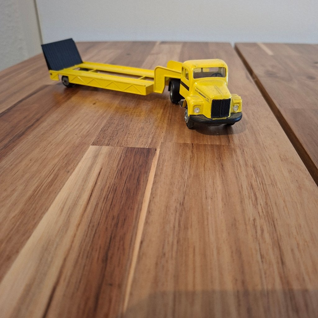 Vintage Lion Toys Scania Vabis trekker  diep lader oplegger, Verzenden, Zo goed als nieuw, Bus of Vrachtwagen, Tekno