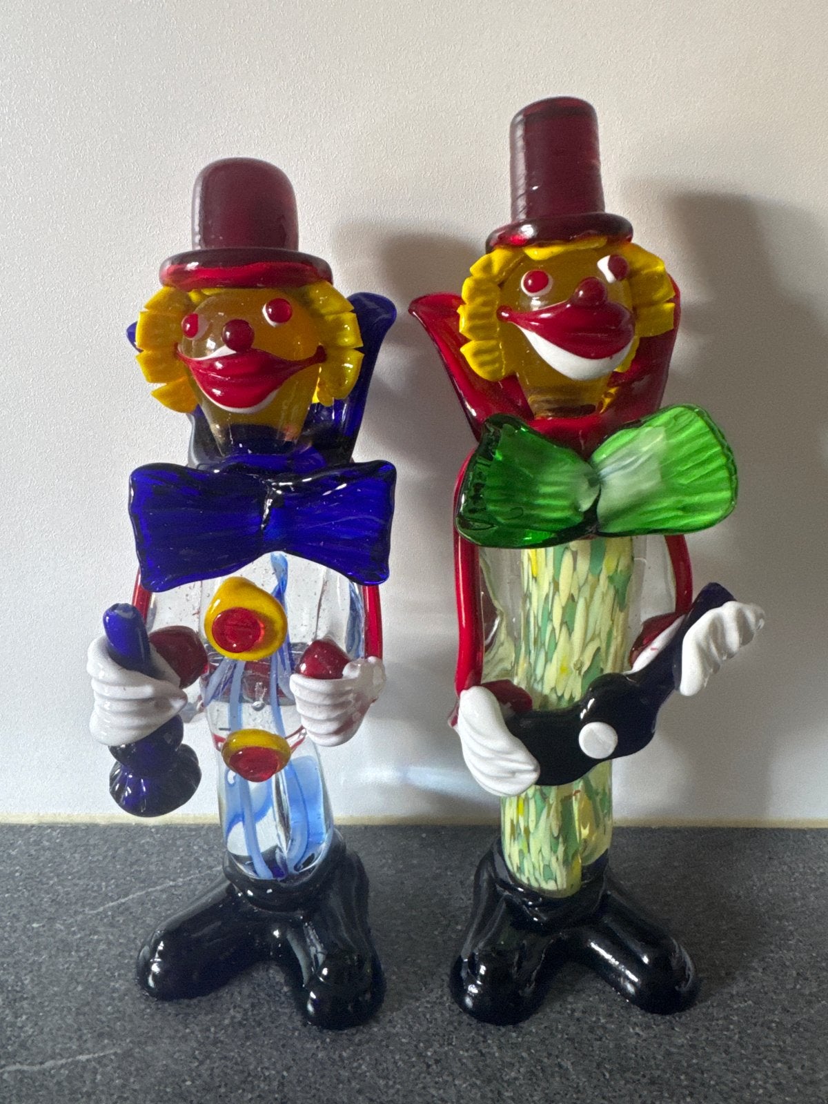 Set van 2 Murano glazen clowns - Handgemaakt, Ophalen of Verzenden, Handgemaakt, 20 - 50 cm, Beeld