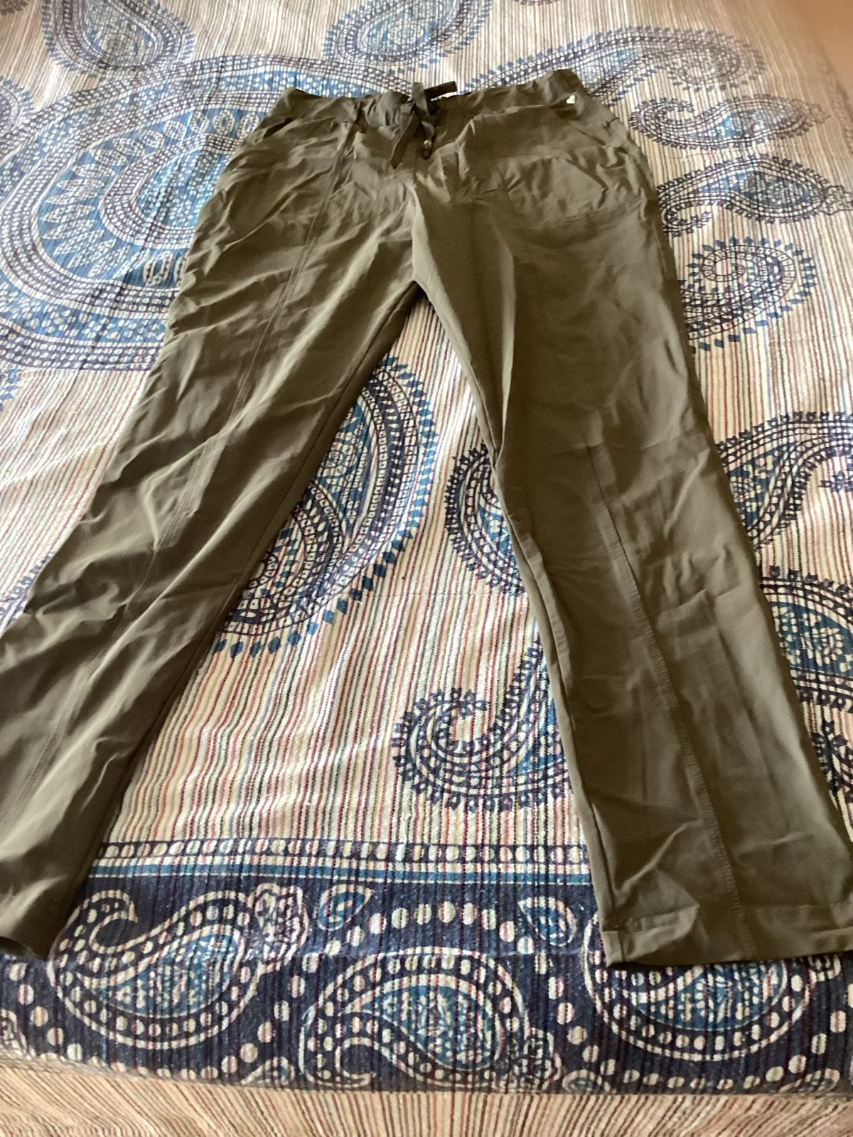 Helena Hart travelstof broek olijfgroen maat M, Ophalen of Verzenden, Zo goed als nieuw, Maat 38/40 (M), Groen