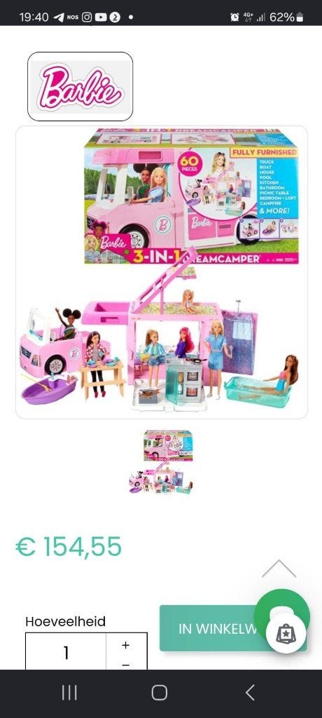 Barbie camper, Ophalen of Verzenden, Nieuw