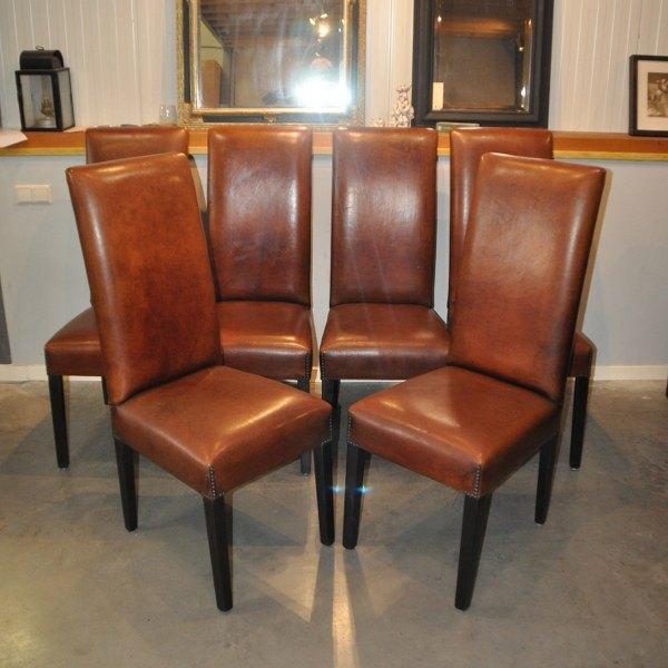 Zes schapenleren eetkamerstoelen Lounge Atelier, Ophalen of Verzenden