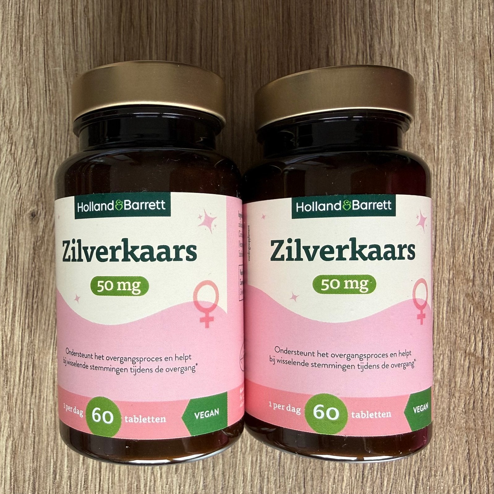 Holland & Barrett - Zilverkaars 50 mg - 2 potjes a 60 stuks, Ophalen of Verzenden, Nieuw, Overige typen