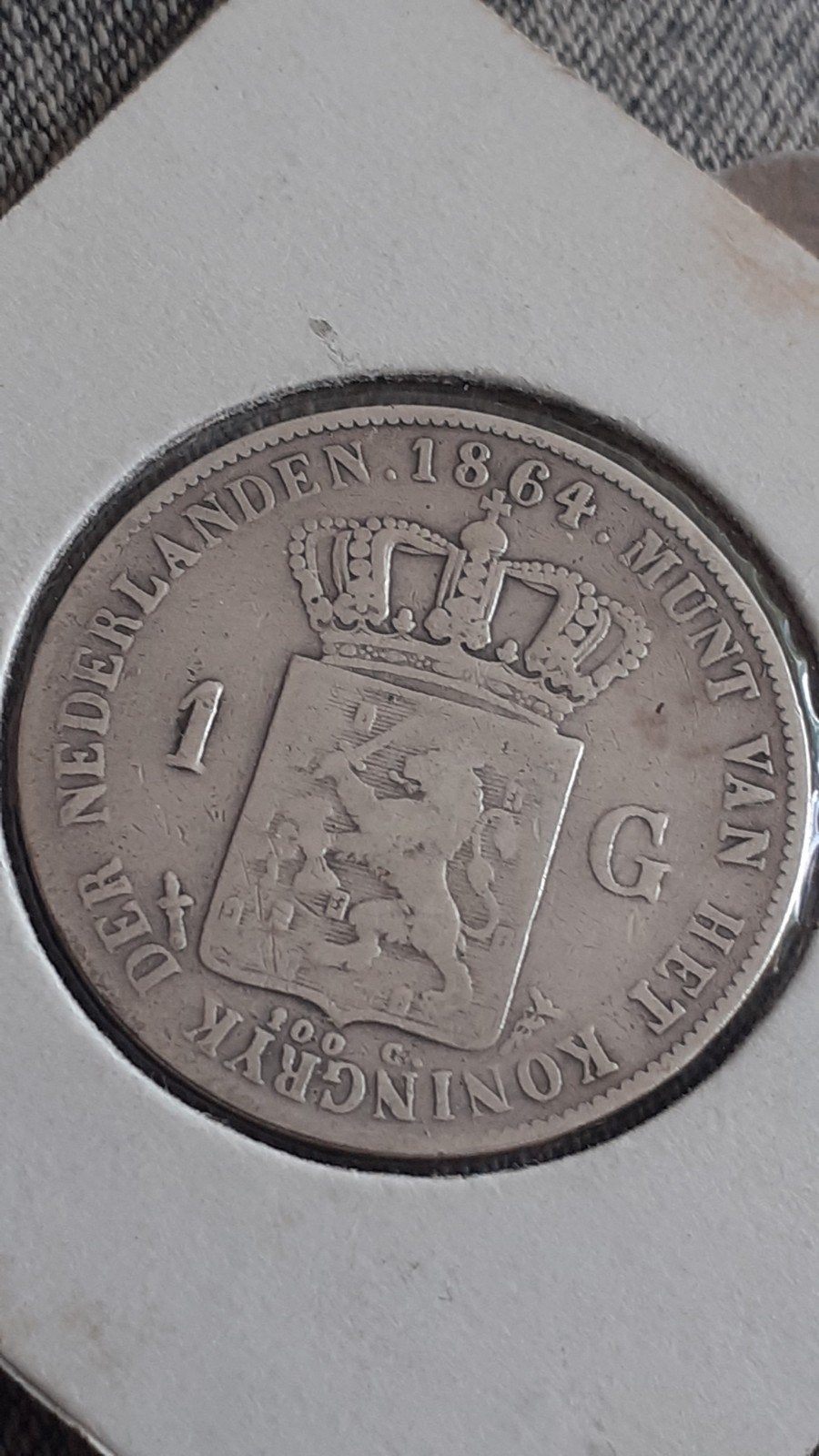 Zilveren Gulden 1864 Willem III - Koning der Nederlanden, Postzegels en Munten, Munten | Nederland, Verzenden, Koning Willem III
