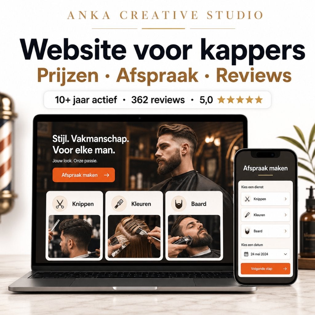 Website voor kapper of barber | Online afspraak maken, Website Bouw