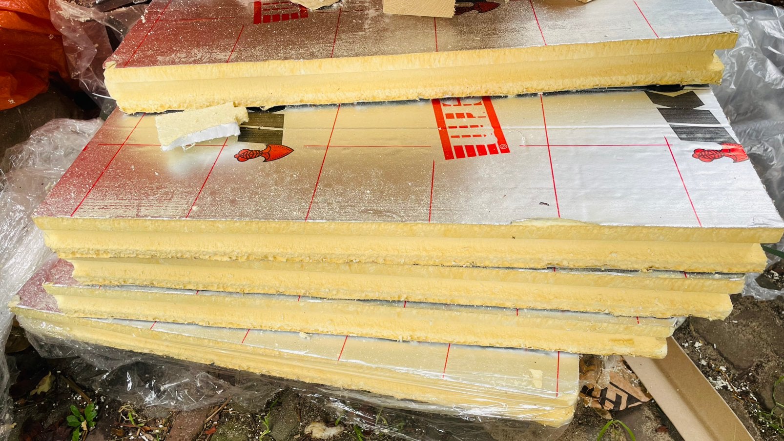 Pir isolatieplaten 4x, 50mm, Ophalen, 4 tot 8 cm, Zo goed als nieuw, Hardschuim (Pir)