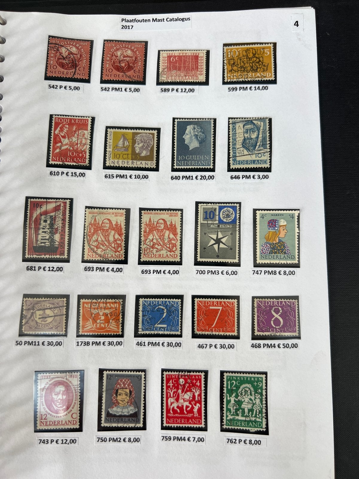 Nederlandse postzegels uit Plaatfouten Mast Catalogus 2017, Ophalen of Verzenden, T/m 1940, Gestempeld