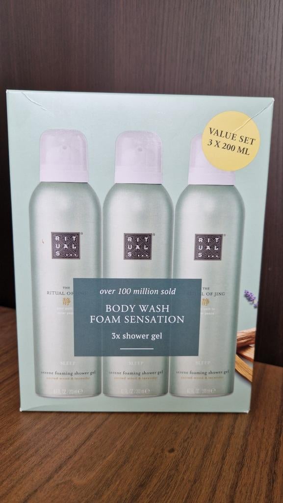 Value set Rituals Jing Sleep, 3x200 ml shower gel, Ophalen of Verzenden, Nieuw, Bad & Douche