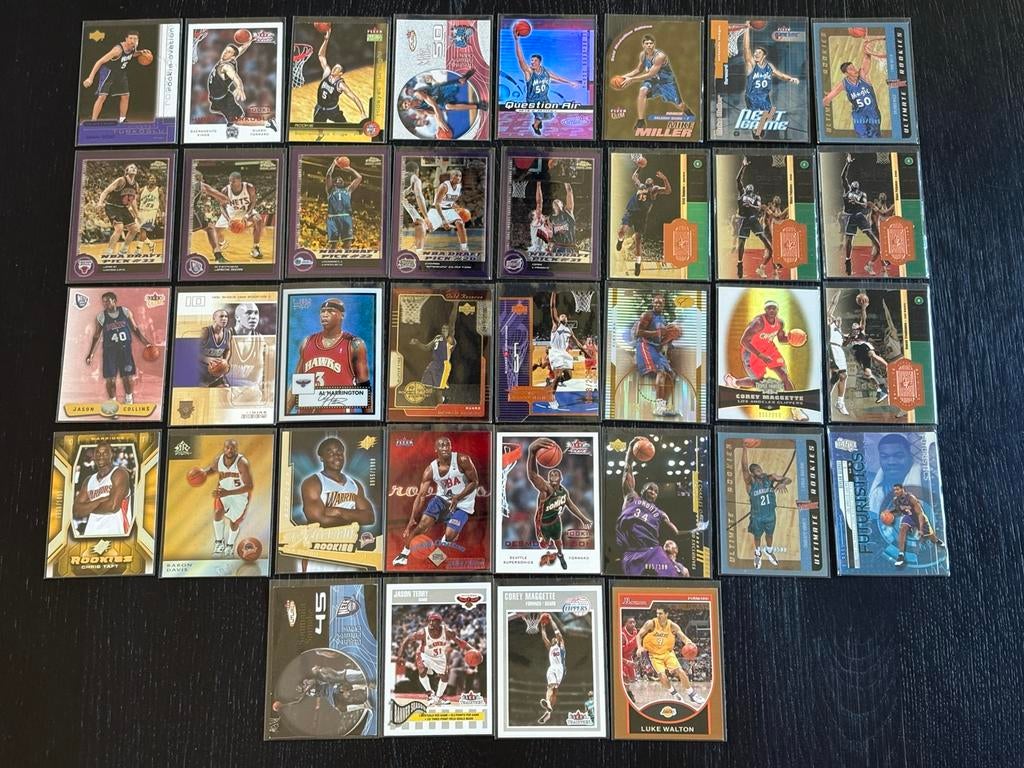 Genummerde NBA basketbalkaarten (jaren ‘90-'00, 36 st), Ophalen of Verzenden, Zo goed als nieuw, Meerdere plaatjes
