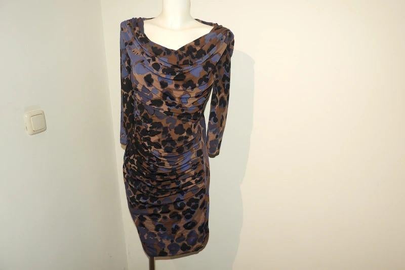 Roberto Cavalli jurk aparte print gesmockt deel IT 42
