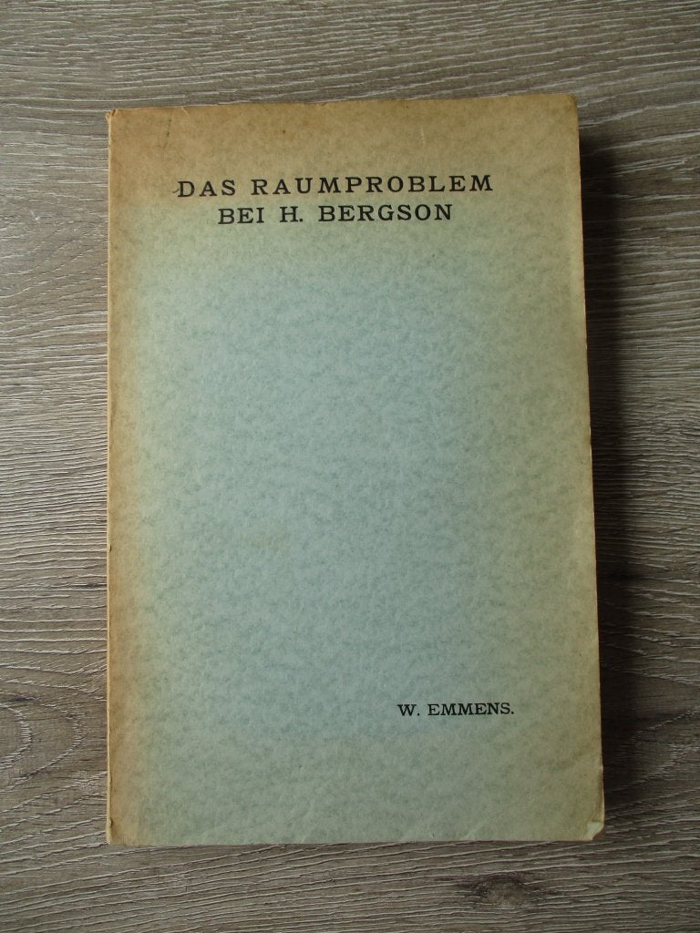 Das raumproblem bei H. Bergson - W. Emmens, Ophalen of Verzenden, Gelezen