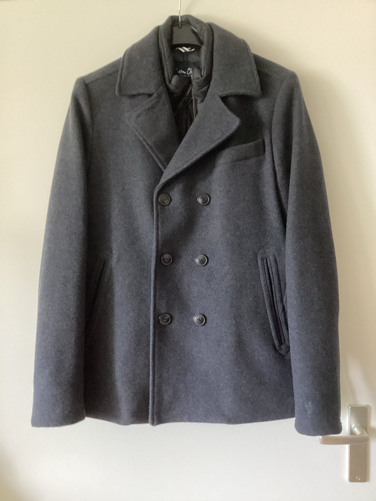 Heren Pea Coat - Cotton Club - Maat L - Zo goed als nieuw, Ophalen of Verzenden, Zo goed als nieuw, Maat 52/54 (L), Grijs