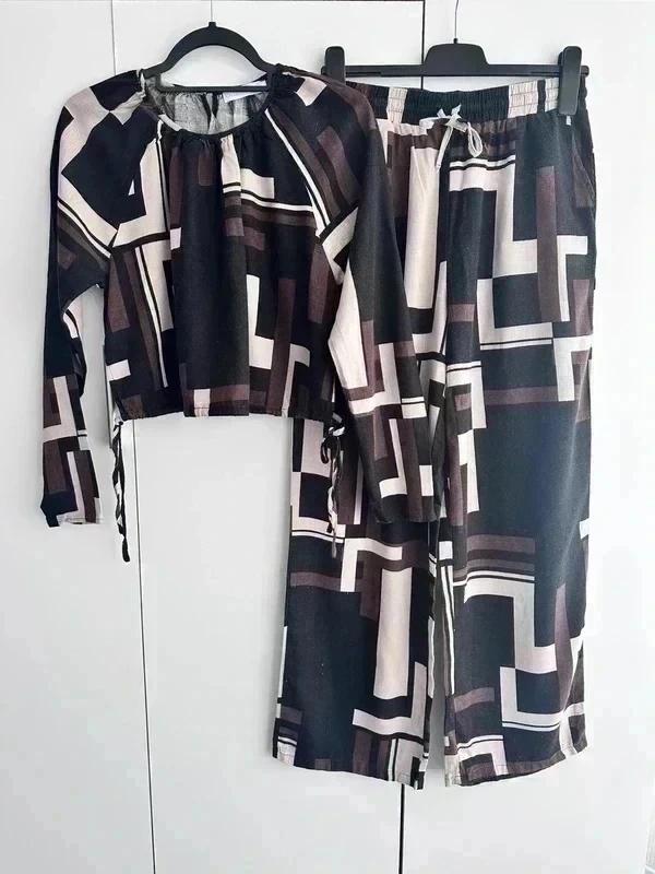 Primark dames twinset broek en top beige bruin s 36, Verzenden, Zo goed als nieuw, Maat 36 (S), Beige