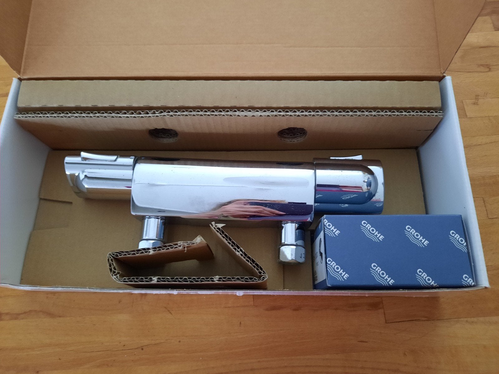 Grohe Precision Trend Douchekraan Thermostatisch 120mm, Ophalen of Verzenden, Zo goed als nieuw, Chroom, Douche