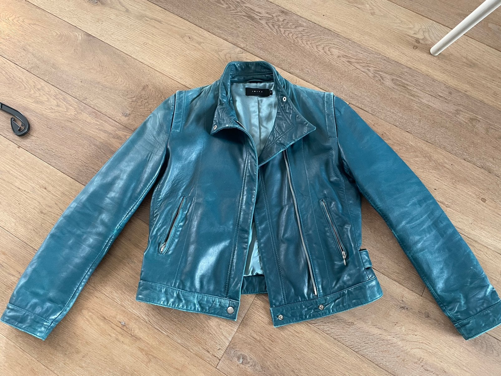 Imitz lamsleren bikerjasje, mt 38/40, Kleding | Dames, Maat 38/40 (M), Ophalen of Verzenden, Jasje, Gedragen