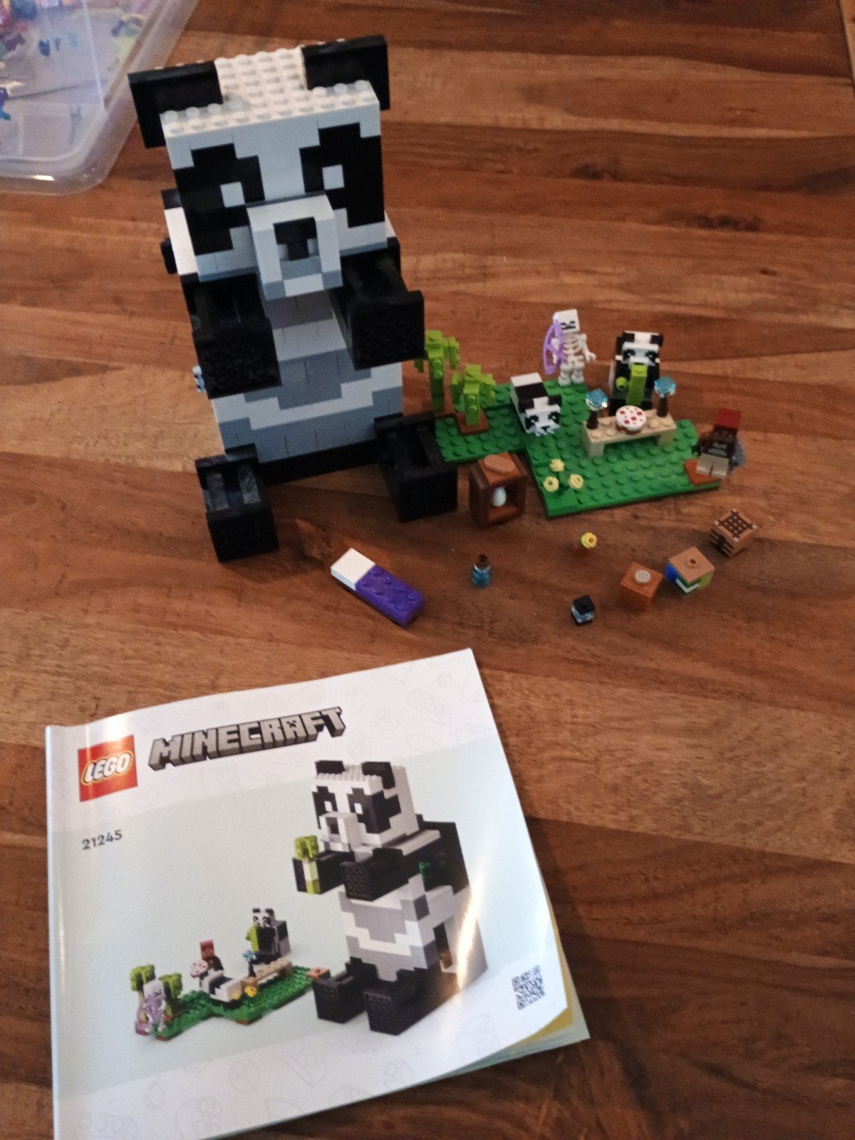 LEGO Minecraft 21245 Het Pandahuis met boekje, Lego, Ophalen of Verzenden, Zo goed als nieuw, Complete set