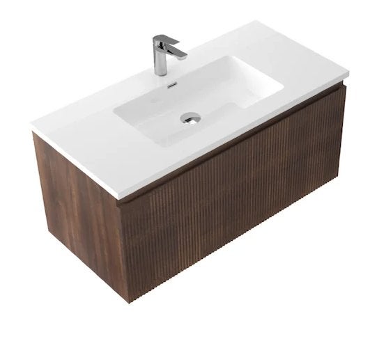 NIEUW! Badmeubel, walnoot, wastafel + onderkast, Havi 100, Huis en Inrichting, Woonaccessoires | Overige, Ophalen of Verzenden