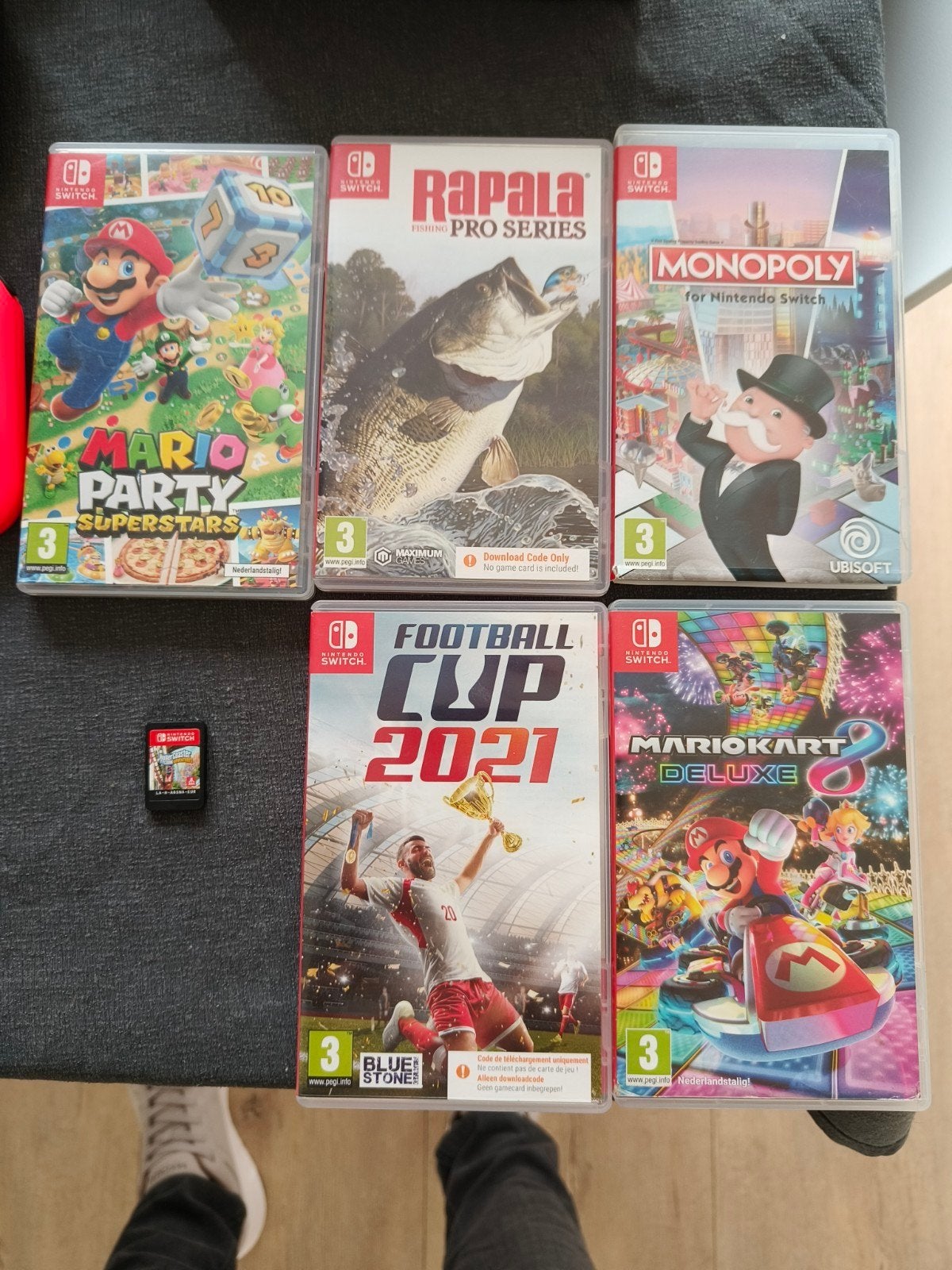 Nintendo Switch met 5 games en accessoires, Ophalen of Verzenden, Switch Original, Met 3 controllers of meer, Gebruikt