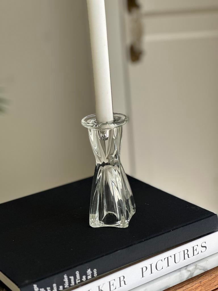 Scandinavische kandelaar Midcentury Kosta Boda, Overige materialen, Wit, Ophalen of Verzenden, Zo goed als nieuw