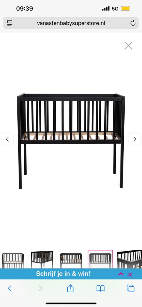 Co sleeper zwart hout, Kinderen en Baby's, Babywiegjes en Ledikanten, Ophalen, Zo goed als nieuw, Wieg